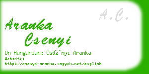 aranka csenyi business card